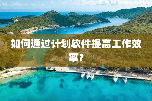 如何通过计划软件提高工作效率？