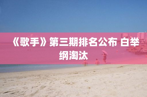 《歌手》第三期排名公布 白举纲淘汰