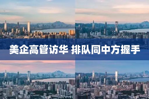 美企高管访华 排队同中方握手