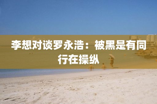 李想对谈罗永浩：被黑是有同行在操纵