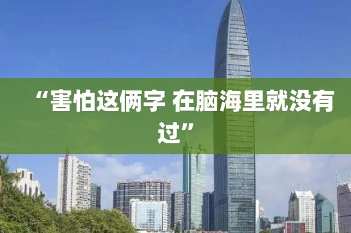 “害怕这俩字 在脑海里就没有过”