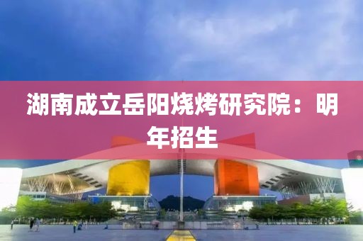 湖南成立岳阳烧烤研究院：明年招生