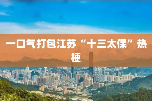 一口气打包江苏“十三太保”热梗