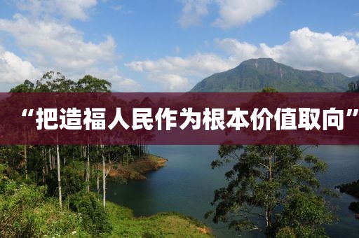 “把造福人民作为根本价值取向”