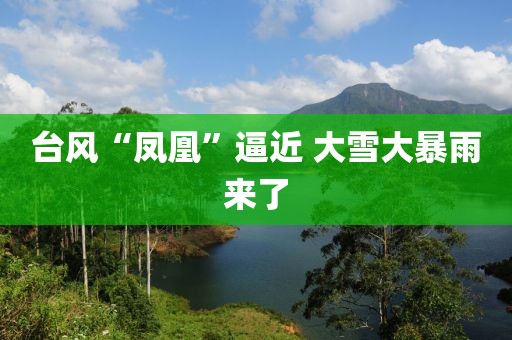 台风“凤凰”逼近 大雪大暴雨来了