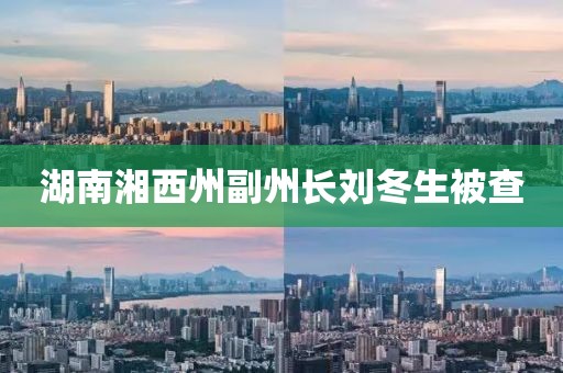 湖南湘西州副州长刘冬生被查