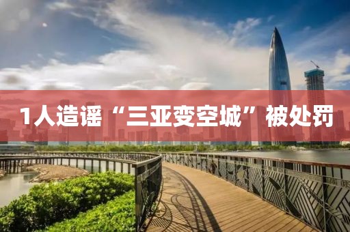 1人造谣“三亚变空城”被处罚