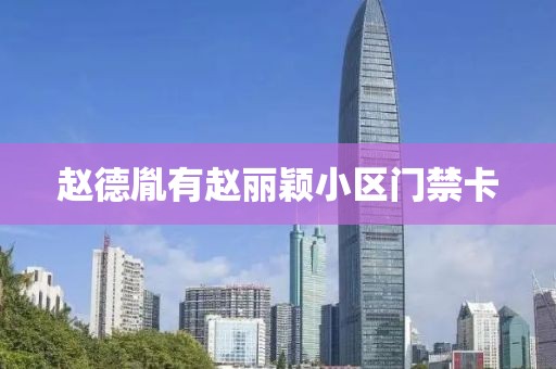 赵德胤有赵丽颖小区门禁卡