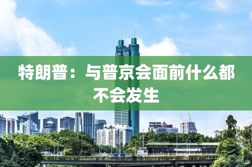 特朗普：与普京会面前什么都不会发生