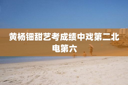 黄杨钿甜艺考成绩中戏第二北电第六