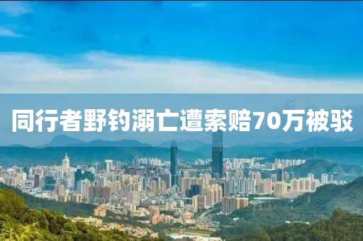 同行者野钓溺亡遭索赔70万被驳