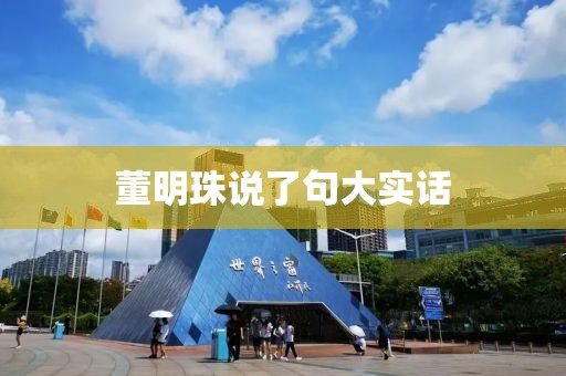 董明珠说了句大实话