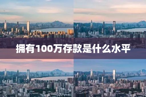 拥有100万存款是什么水平