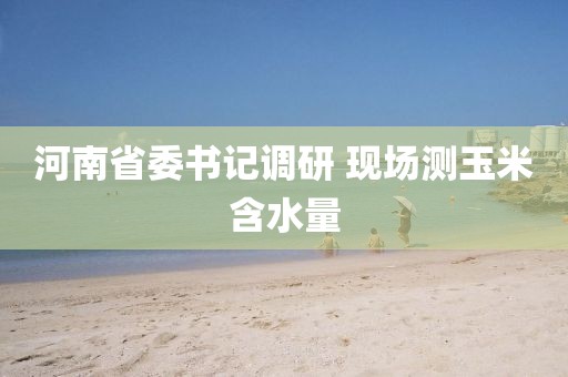 河南省委书记调研 现场测玉米含水量