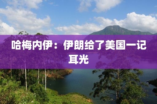 哈梅内伊：伊朗给了美国一记耳光
