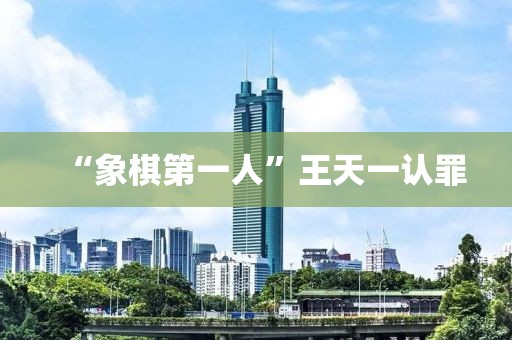 “象棋第一人”王天一认罪