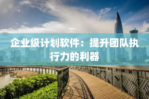 企业级计划软件：提升团队执行力的利器
