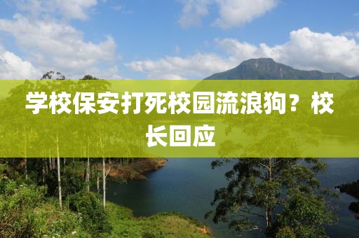 学校保安打死校园流浪狗？校长回应