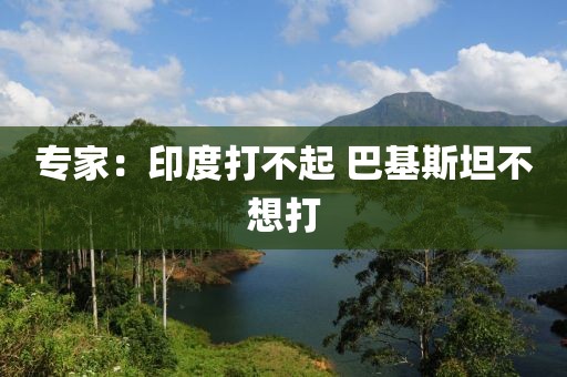 专家：印度打不起 巴基斯坦不想打