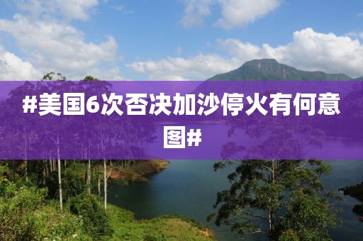 #美国6次否决加沙停火有何意图#