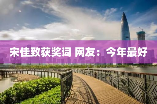 宋佳致获奖词 网友：今年最好
