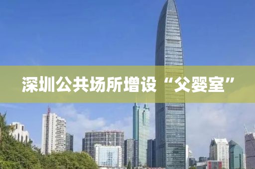 深圳公共场所增设“父婴室”