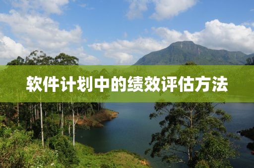 软件计划中的绩效评估方法
