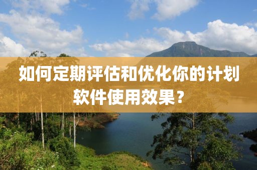 如何定期评估和优化你的计划软件使用效果？
