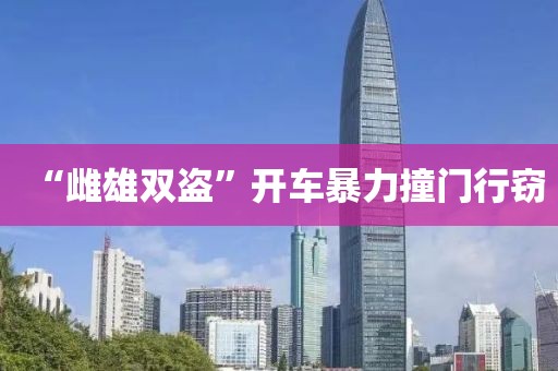 “雌雄双盗”开车暴力撞门行窃