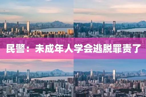 民警:未成年人学会逃脱罪责了