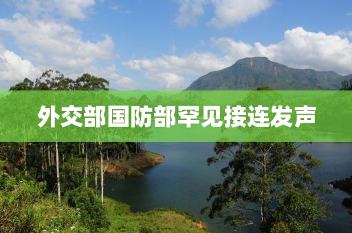 外交部国防部罕见接连发声