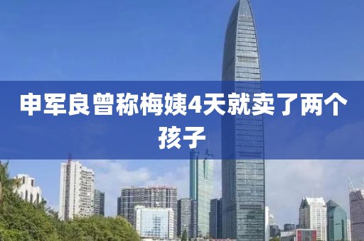 申军良曾称梅姨4天就卖了两个孩子