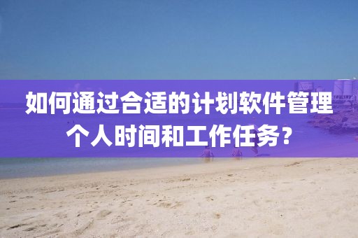 如何通过合适的计划软件管理个人时间和工作任务？
