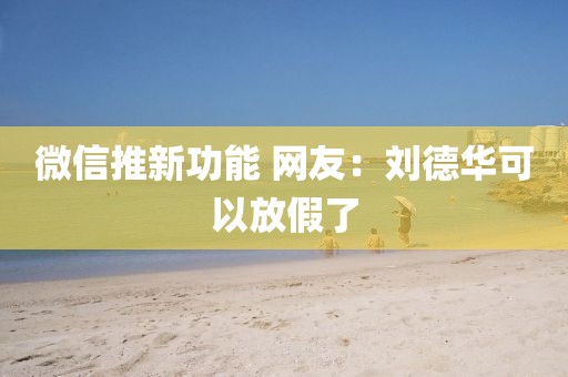 微信推新功能 网友：刘德华可以放假了