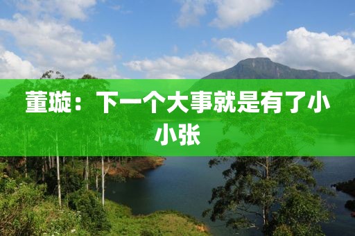 董璇:下一个大事就是有了小小张