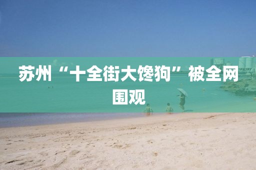 苏州“十全街大馋狗”被全网围观