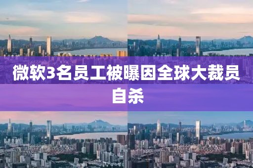 微软3名员工被曝因全球大裁员自杀 微软3名员工被曝因全球大裁员自杀
