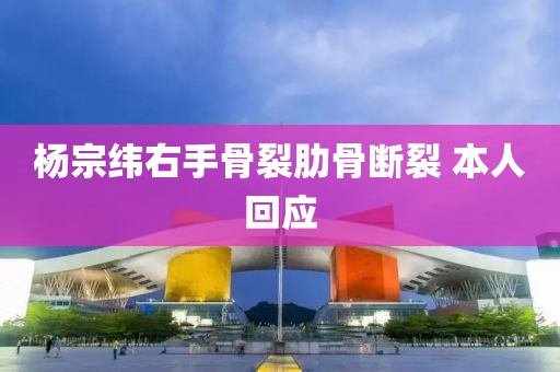 杨宗纬右手骨裂肋骨断裂 本人回应 杨宗纬右手骨裂肋骨断裂 本人回应