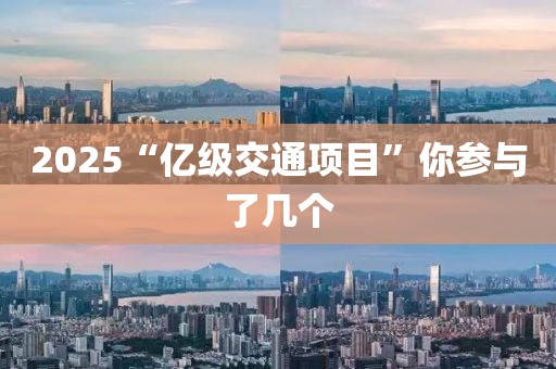 2025“亿级交通项目”你参与了几个