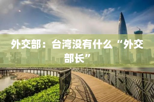 外交部：台湾没有什么“外交部长”