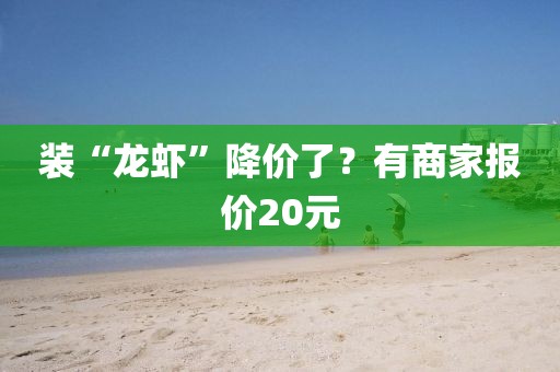 装“龙虾”降价了？有商家报价20元