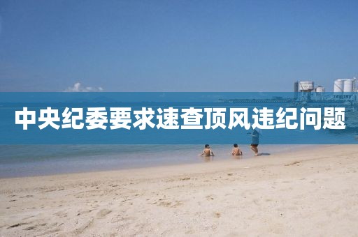 中央纪委要求速查顶风违纪问题