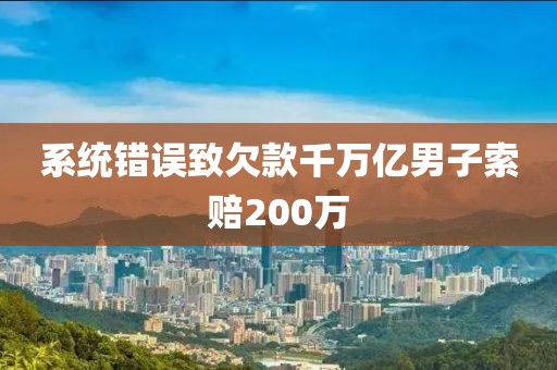 系统错误致欠款千万亿男子索赔200万