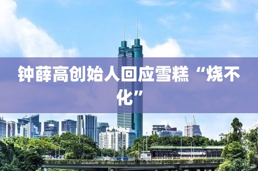 钟薛高创始人回应雪糕“烧不化”