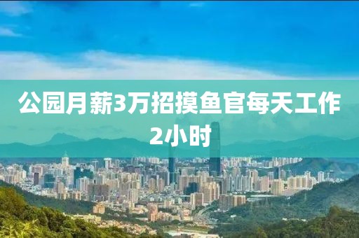 公园月薪3万招摸鱼官每天工作2小时