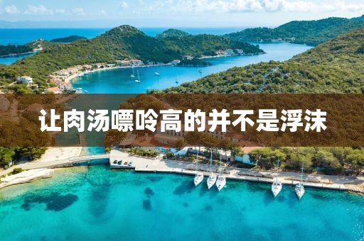 让肉汤嘌呤高的并不是浮沫
