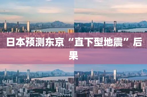 日本预测东京“直下型地震”后果