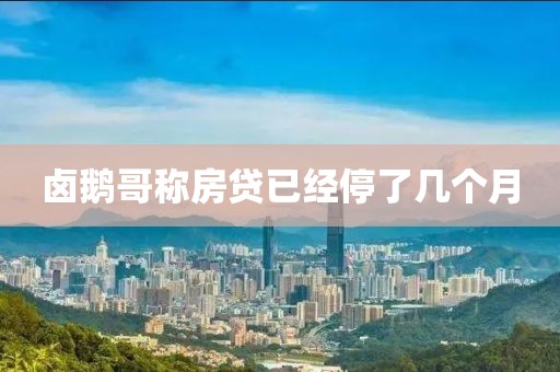 卤鹅哥称房贷已经停了几个月