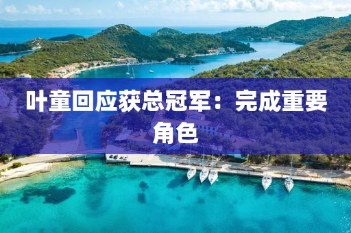 叶童回应获总冠军：完成重要角色