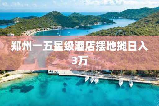 郑州一五星级酒店摆地摊日入3万
